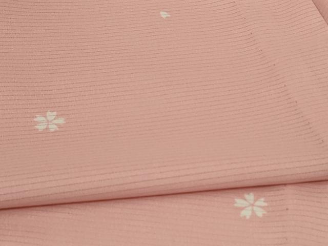 平和屋着物＊夏物 小紋 絽 舞桜文 洗える着物 AABC3476jd