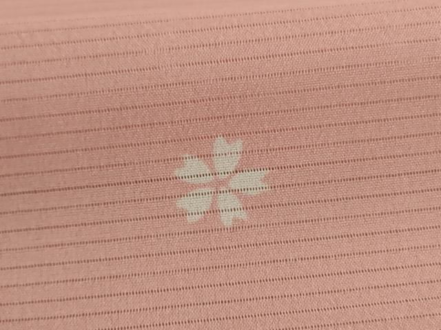 平和屋着物＊夏物 小紋 絽 舞桜文 洗える着物 AABC3476jd