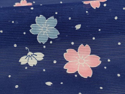 平和屋着物＊夏物 小紋 絽 舞桜文 洗える着物 AABC3479jd