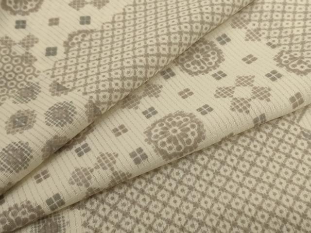 平和屋着物＊夏物　小紋　変わり絽　幾何学文様　洗える着物　AABC3482jd