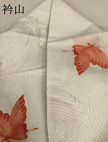 平和屋着物＊夏物 小紋 絽 舞蝶文 洗える着物 AABC3483jd
