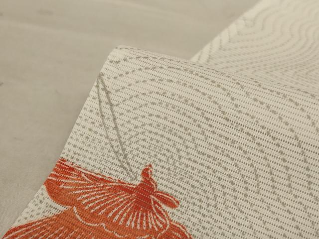 平和屋着物＊夏物 小紋 絽 舞蝶文 洗える着物 AABC3483jd