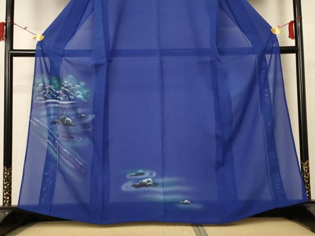 平和屋着物＊夏物 訪問着 絽 手描き 風景文 金彩 洗える着物 AABC3486jd