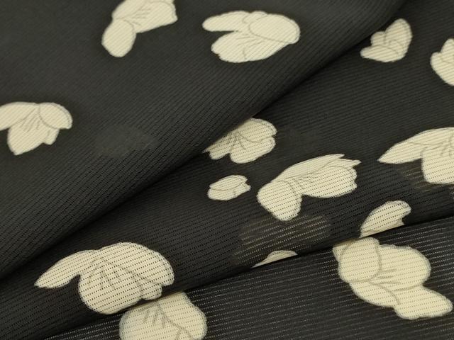 平和屋着物＊夏物 小紋 絽 舞花文 正絹 逸品 AABC3487jd