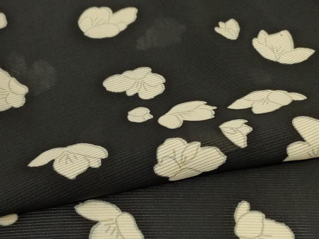 平和屋着物＊夏物 小紋 絽 舞花文 正絹 逸品 AABC3487jd