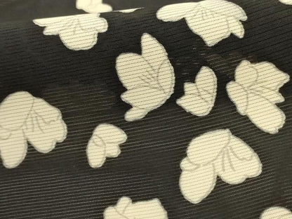 平和屋着物＊夏物 小紋 絽 舞花文 正絹 逸品 AABC3487jd