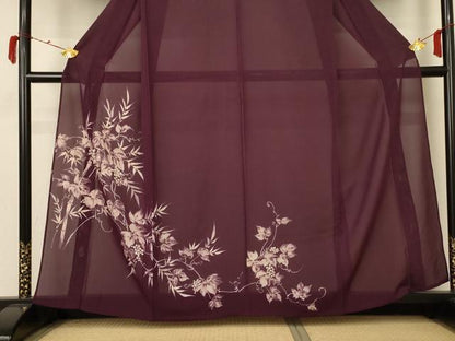 平和屋着物＊夏物 訪問着 絽 笹竹文 正絹 逸品 AABC3489jd