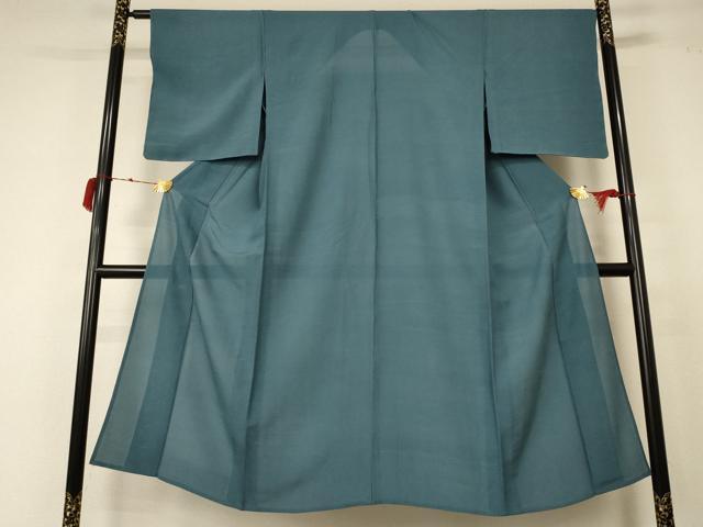 平和屋着物＊夏物 色無地 絽縮緬 錆鉄御納戸色 正絹 逸品 未使用 AABC3490jd