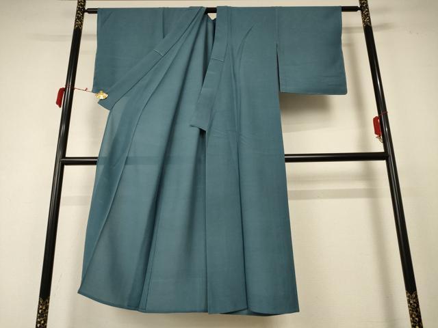 平和屋着物＊夏物 色無地 絽縮緬 錆鉄御納戸色 正絹 逸品 未使用 AABC3490jd