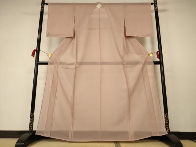 平和屋着物＊夏物 色無地 紗 洒落柿色 正絹 逸品 AABC3494jd