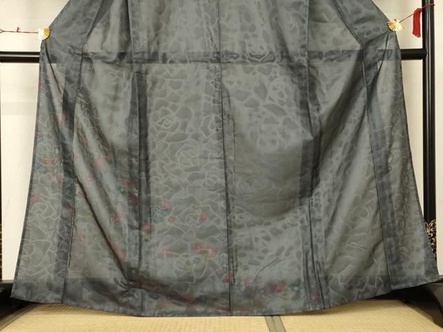平和屋着物▽訪問着 無双 紗袷 紗×紗 草花文 正絹 逸品 AABC3502jd
