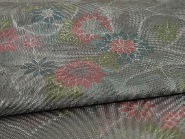 平和屋着物▽訪問着 無双 紗袷 紗×紗 草花文 正絹 逸品 AABC3502jd