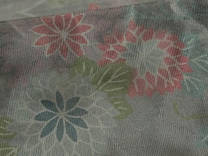 平和屋着物▽訪問着 無双 紗袷 紗×紗 草花文 正絹 逸品 AABC3502jd