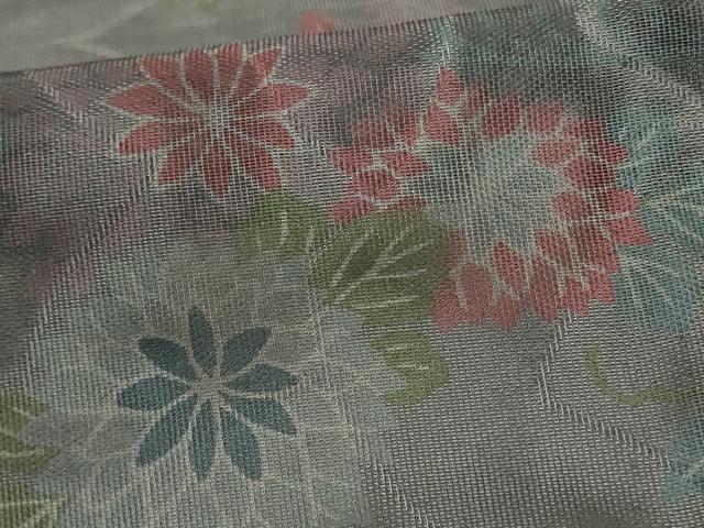 平和屋着物▽訪問着 無双 紗袷 紗×紗 草花文 正絹 逸品 AABC3502jd