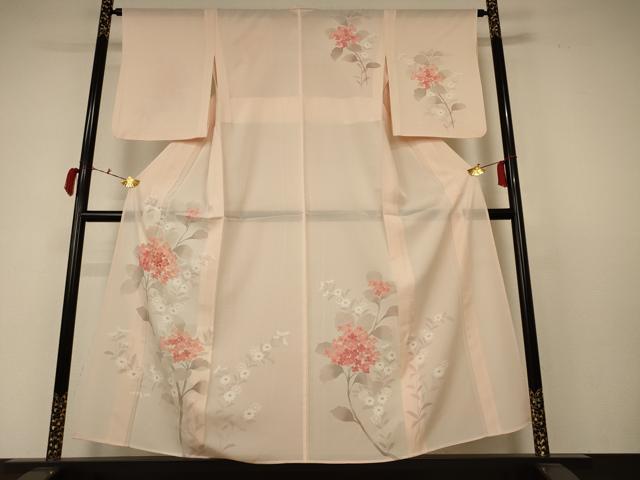 平和屋着物＊夏物 訪問着 絽 草花文 正絹 逸品 AABC3506jd