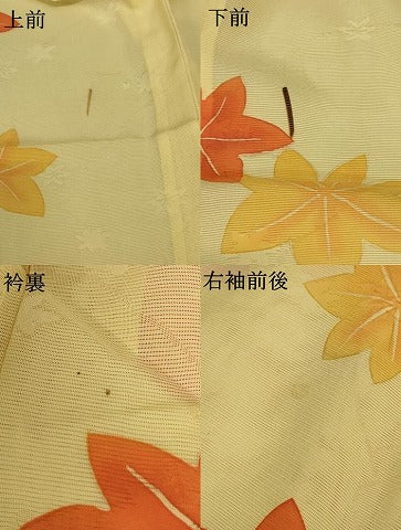 平和屋着物＊夏物 小紋 絽 楓文 正絹 逸品 AABC3507jd