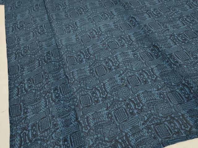 平和屋着物＊夏物 小紋 紗 型染め 抽象文様 正絹 逸品 AABC3508jd
