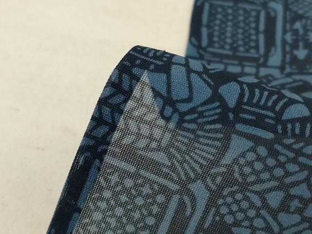 平和屋着物＊夏物 小紋 紗 型染め 抽象文様 正絹 逸品 AABC3508jd