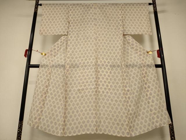 平和屋着物＊夏物 小千谷ちぢみ 幾何学文様 麻 逸品 AABC3511jd