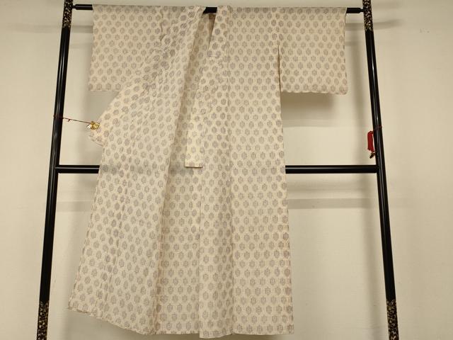 平和屋着物＊夏物 小千谷ちぢみ 幾何学文様 麻 逸品 AABC3511jd