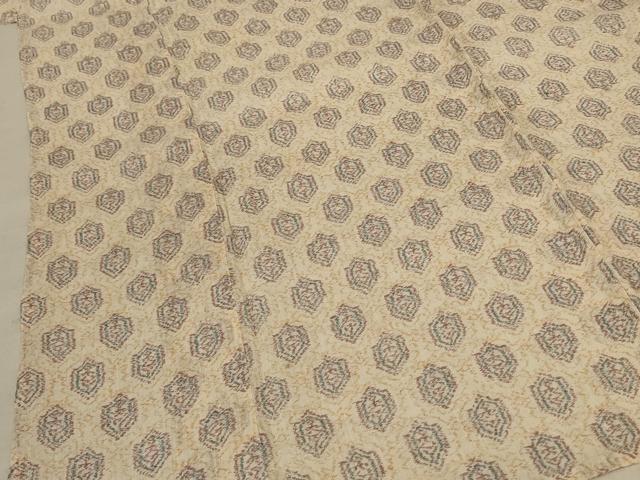 平和屋着物＊夏物 小千谷ちぢみ 幾何学文様 麻 逸品 AABC3511jd