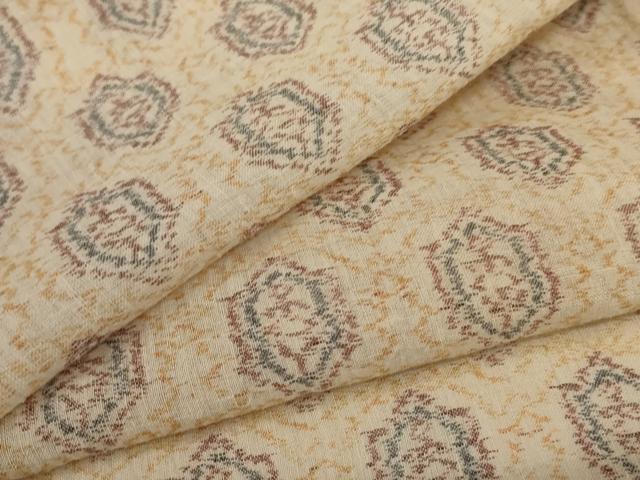 平和屋着物＊夏物 小千谷ちぢみ 幾何学文様 麻 逸品 AABC3511jd