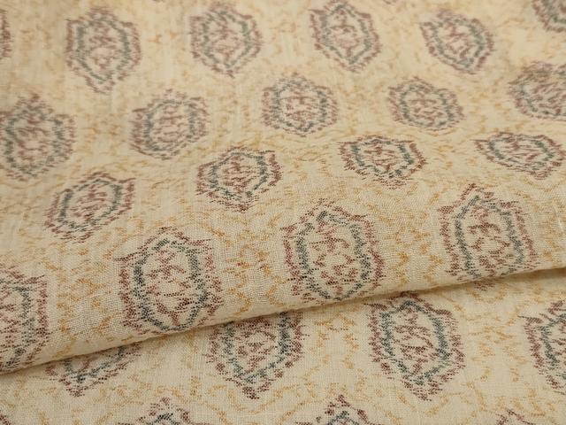 平和屋着物＊夏物 小千谷ちぢみ 幾何学文様 麻 逸品 AABC3511jd
