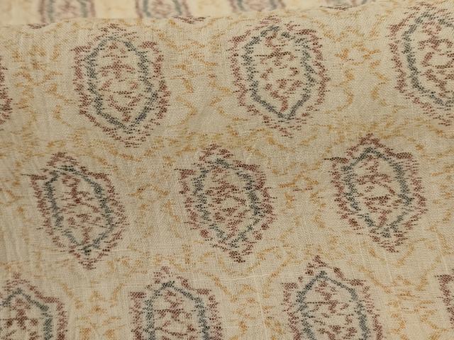 平和屋着物＊夏物 小千谷ちぢみ 幾何学文様 麻 逸品 AABC3511jd
