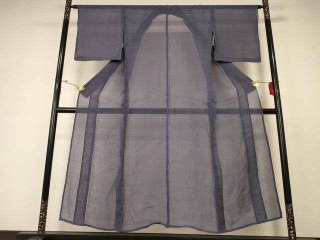 平和屋着物＊夏物 小千谷ちぢみ 褐色 麻 逸品 AABC3513jd