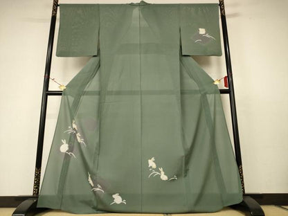 平和屋着物＊夏物 訪問着 絽 兎 さが美扱い 正絹 逸品 AABC3514jd