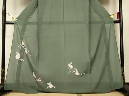 平和屋着物＊夏物 訪問着 絽 兎 さが美扱い 正絹 逸品 AABC3514jd