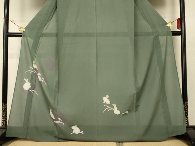 平和屋着物＊夏物 訪問着 絽 兎 さが美扱い 正絹 逸品 AABC3514jd