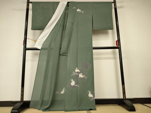 平和屋着物＊夏物 訪問着 絽 兎 さが美扱い 正絹 逸品 AABC3514jd