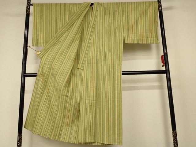 平和屋着物∴夏物 男性 阿波しじら織 浴衣 縞 キングサイズ 綿 逸品 AABC3515jd