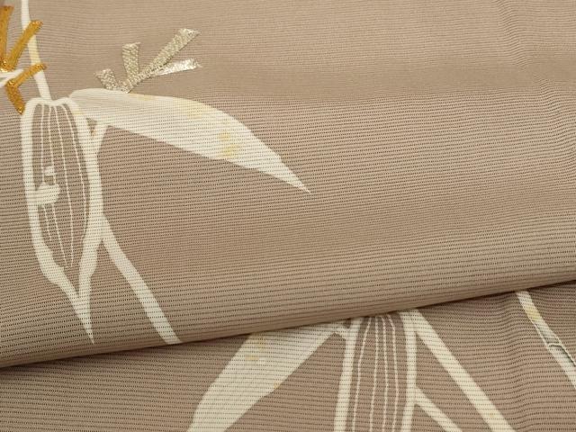 平和屋着物＊夏物 訪問着 絽 駒刺繍 枝葉文 正絹 逸品 AABC3516jd