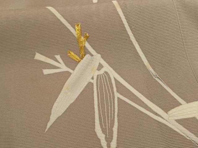 平和屋着物＊夏物 訪問着 絽 駒刺繍 枝葉文 正絹 逸品 AABC3516jd
