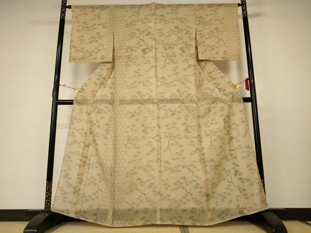 平和屋着物＊夏物 絹芭蕉 訪問着 枝松文 正絹 逸品 AABC3517jd