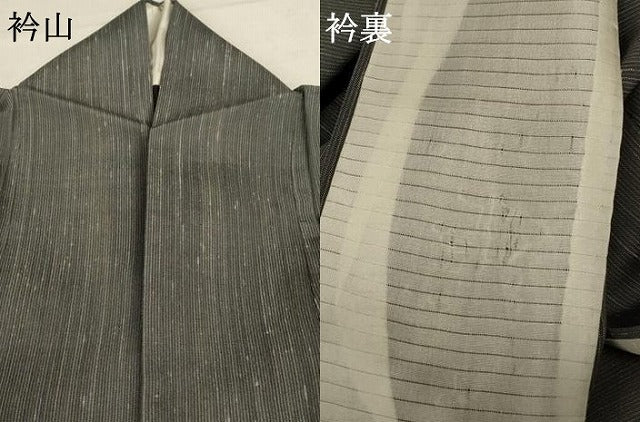 平和屋着物＊夏物 紗紬 縞 正絹 逸品 AABC3520jd