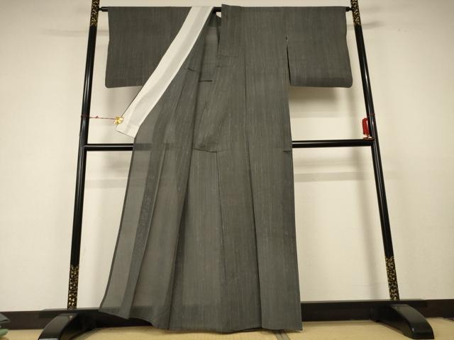 平和屋着物＊夏物 紗紬 縞 正絹 逸品 AABC3520jd