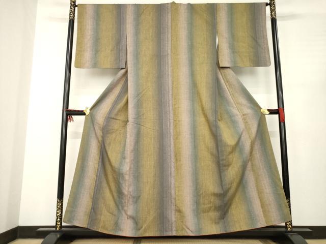 平和屋着物●上質な紬 間道 やまと誂製 正絹 逸品 AABC3524ck