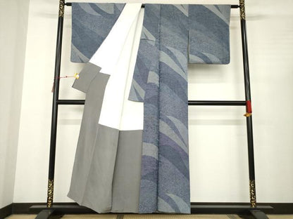 平和屋着物●江戸小紋 切嵌文 正絹 逸品 AABC3527ck