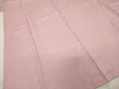 平和屋着物●上質な色無地　珊瑚色　正絹　逸品　未使用　AABH4561ck