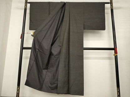 平和屋着物●男性　紬　アンサンブル　幾何学文様　正絹　逸品　AABC3555ck