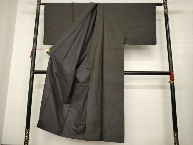 平和屋着物●男性　紬　アンサンブル　幾何学文様　正絹　逸品　AABC3555ck