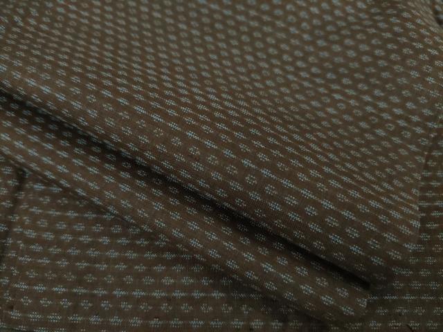平和屋着物●男性　紬　アンサンブル　幾何学文様　正絹　逸品　AABC3555ck