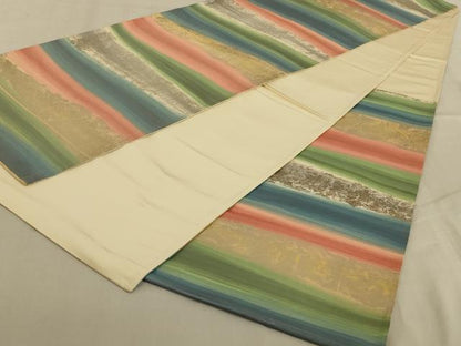 平和屋着物◎六通柄袋帯　霞文　正絹　逸品　AABC3563ou