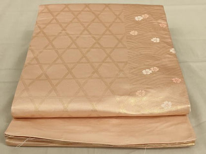平和屋着物◎両面六通柄袋帯　唐織　束ね熨斗花文　金銀糸　正絹　逸品　AABC3573ou