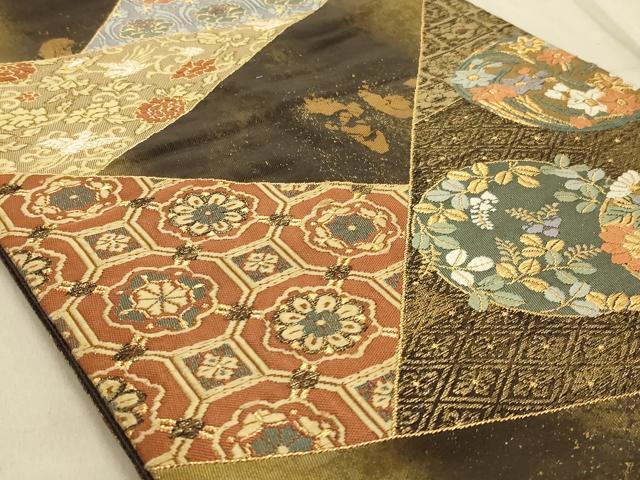 平和屋着物◎六通柄袋帯　唐織　吉祥花文　金糸　正絹　逸品　AABC3574ou