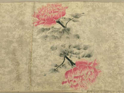 平和屋着物◎太鼓柄袋帯　唐織　刺繍　草花文　金糸　正絹　逸品　AABC3575ou