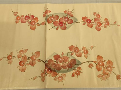 平和屋着物◎六通柄袋帯　手描き　枝花文　正絹　逸品　AABC3591ou